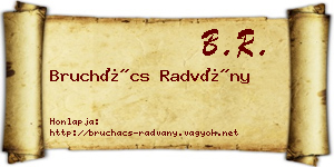 Bruchács Radvány névjegykártya